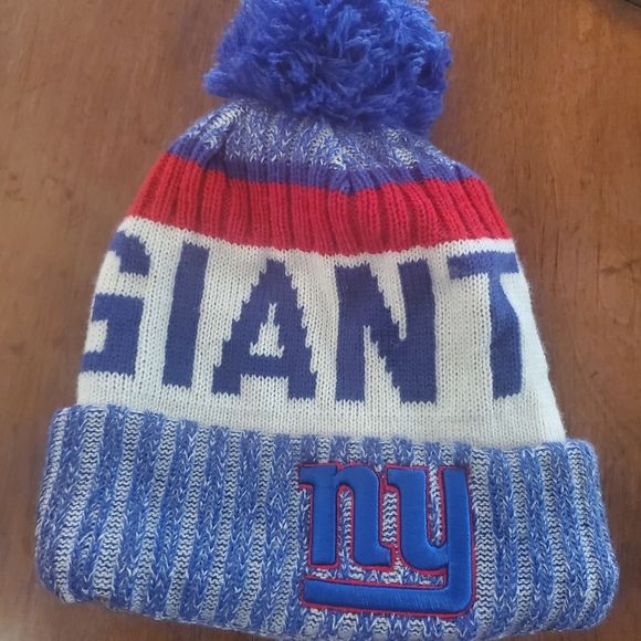 New York Giants Beanie pom fitted flex hat new era MEN'S - Picture 1 of 5